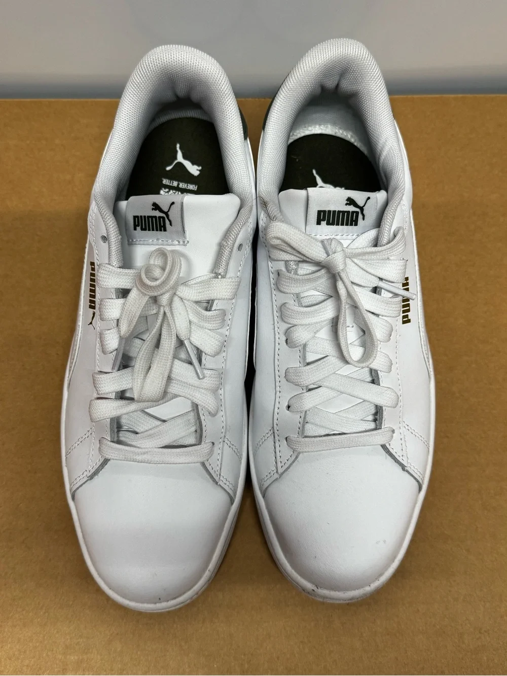 PUMA Ace Court Shoes Men's White/Amazon Green colorway 406570-01 Size 9